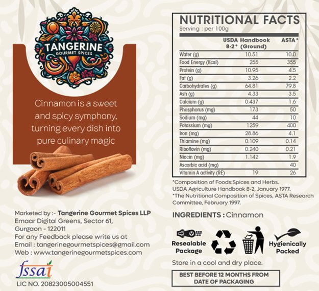 Premium Cassia Cinnamon (Dalchini) - Tangerine Gourmet Spices
